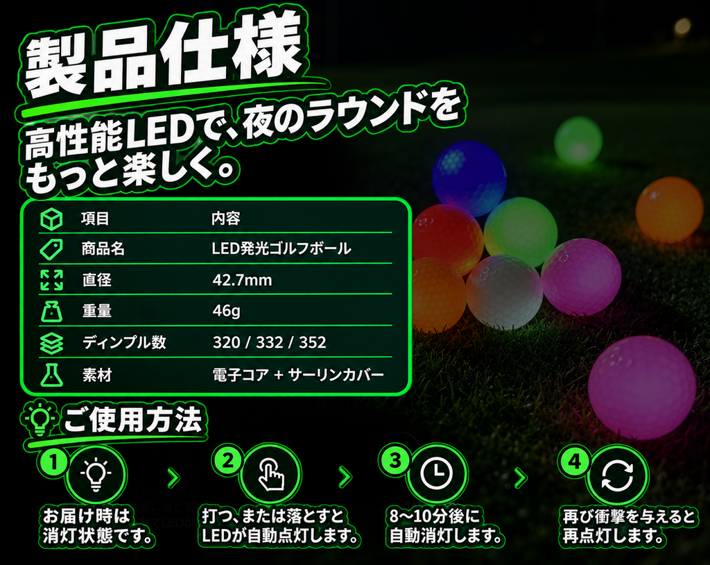 MIYABI 蛍火 LEDゴルフボール