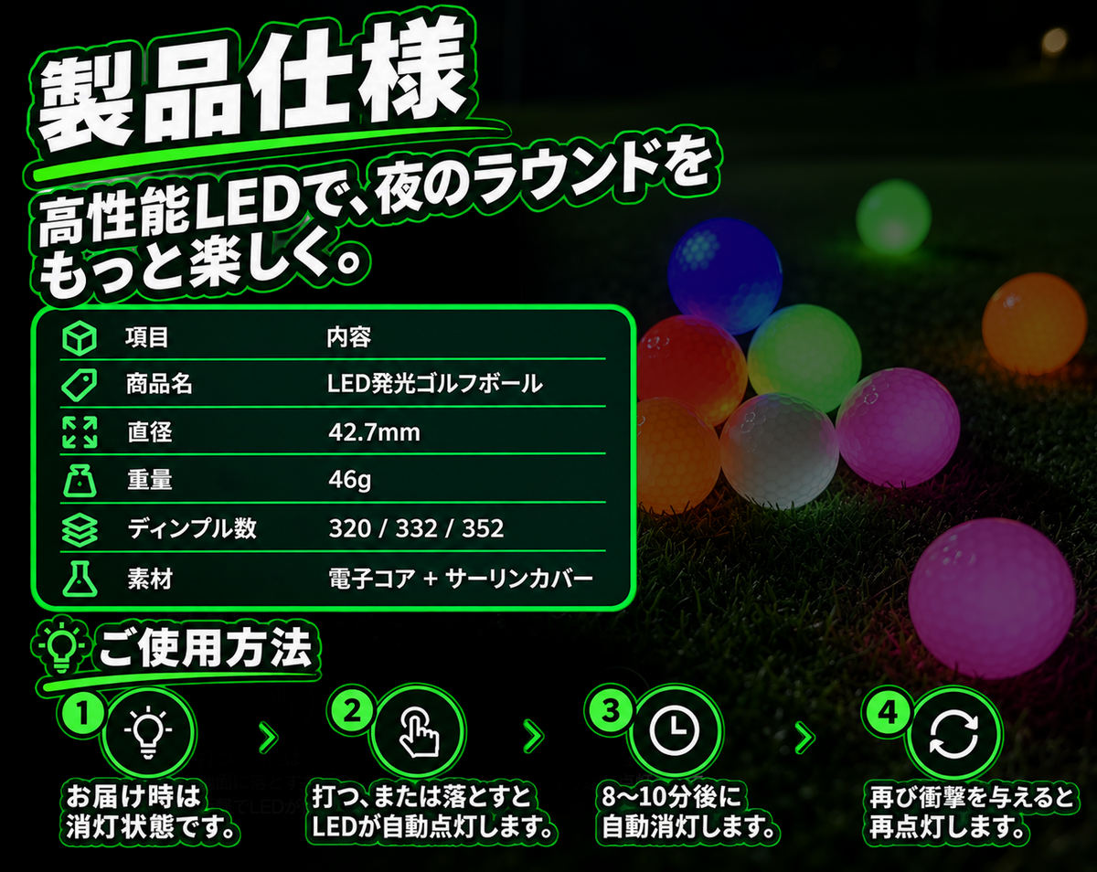 MIYABI 蛍火 LEDゴルフボール